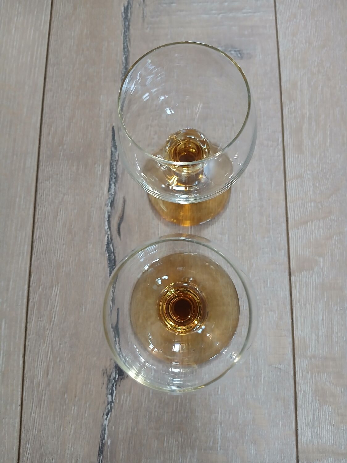 2 antique wine glasses