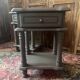 Pair of vintage bedside tables in fir, reimagined – waxed finish – both elegant.