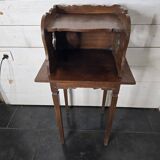 Old solid oak bedside table