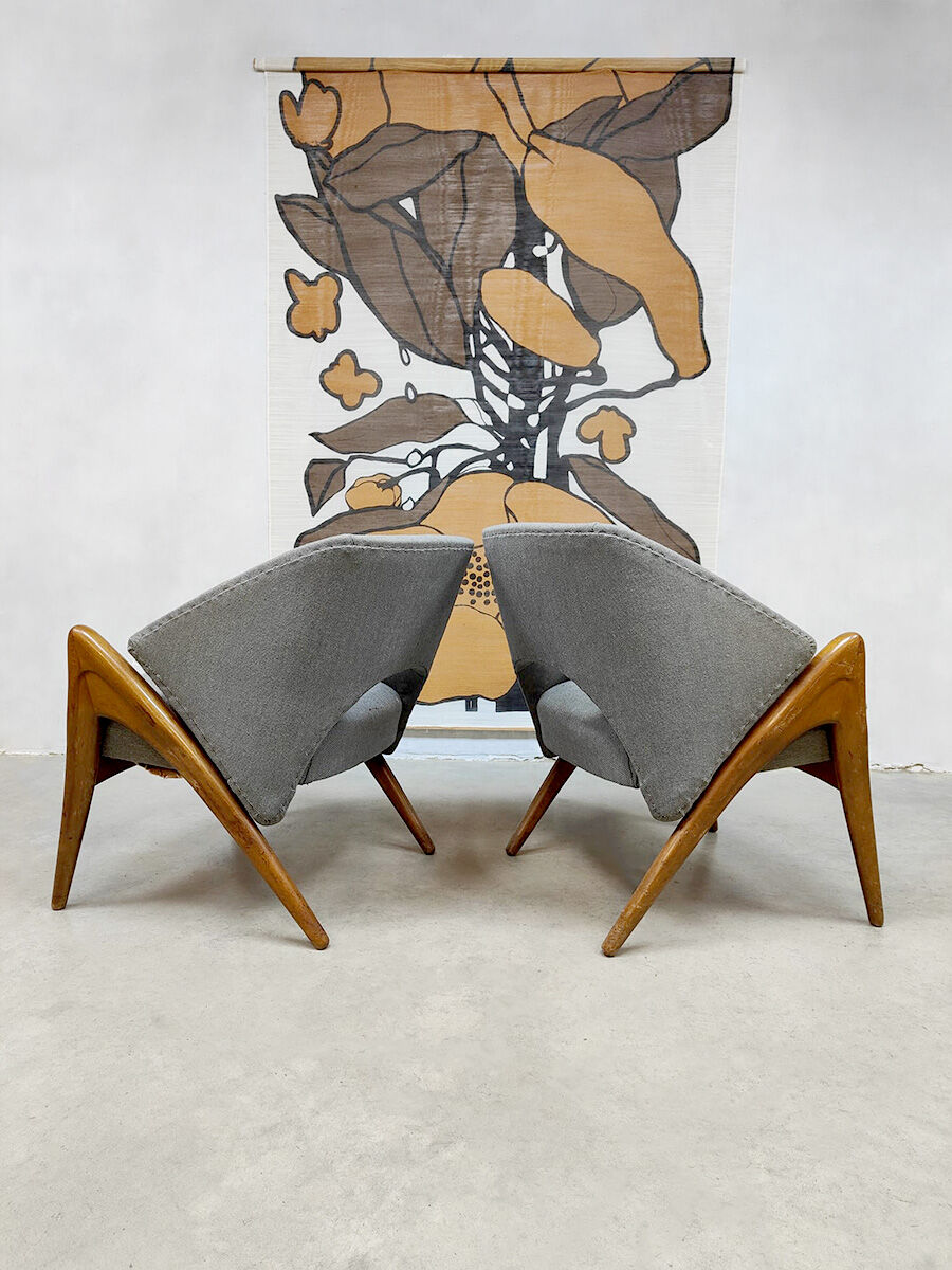 Midcentury scandinavian design lounge set sofa armchairs