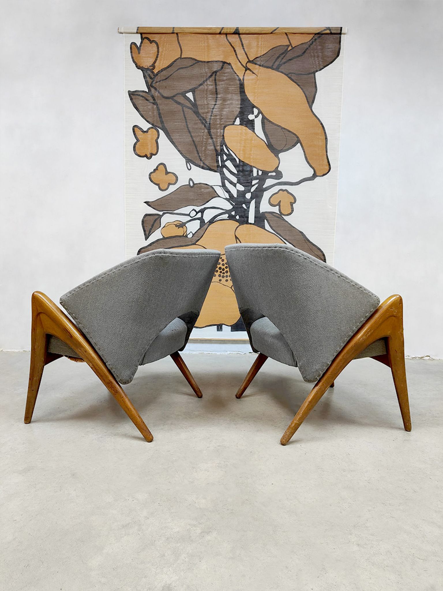 Midcentury scandinavian design lounge set sofa armchairs