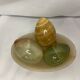 Series of three onyx eggs and XXth cup