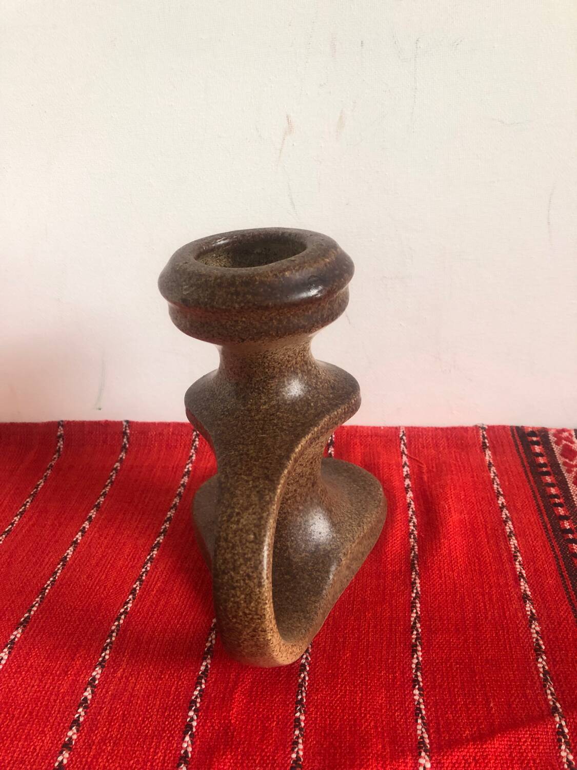 Old stoneware candlestick signed Bastien le Pemp Quimper