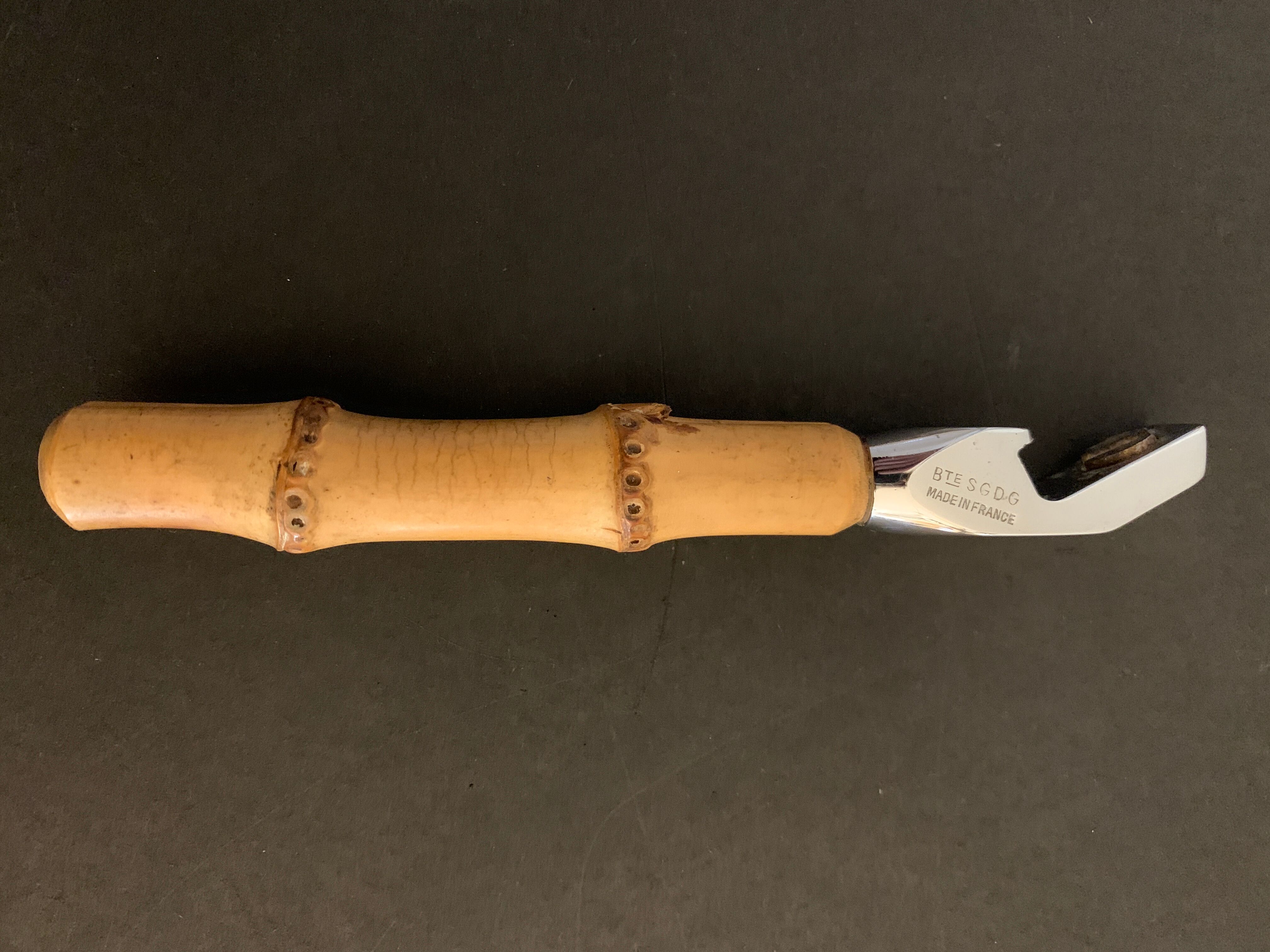 French bottle opener with bamboo handle, 1960