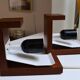 Pair of Louis Kalff wall lights, teak opalines from the 50s/60s.