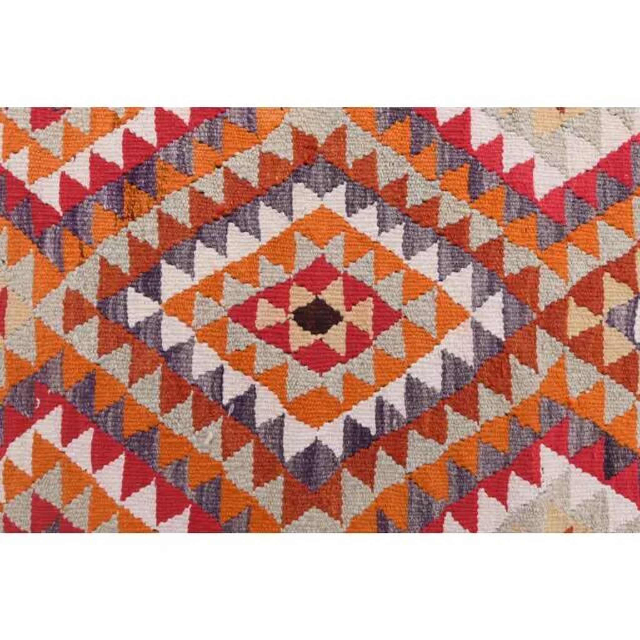 1970s Vintage Turkish Hand-Knotted Wool Cotton Orange Runner Rug 85x330