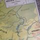 Vintage school map of France, Northern and Eastern Regions