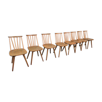 8 chaises scandinaves Mirco Taliercio Bombenstil année 50 60