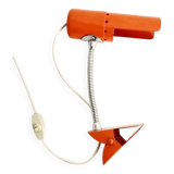 Delmas orange flexible clamp lamp, 1970s