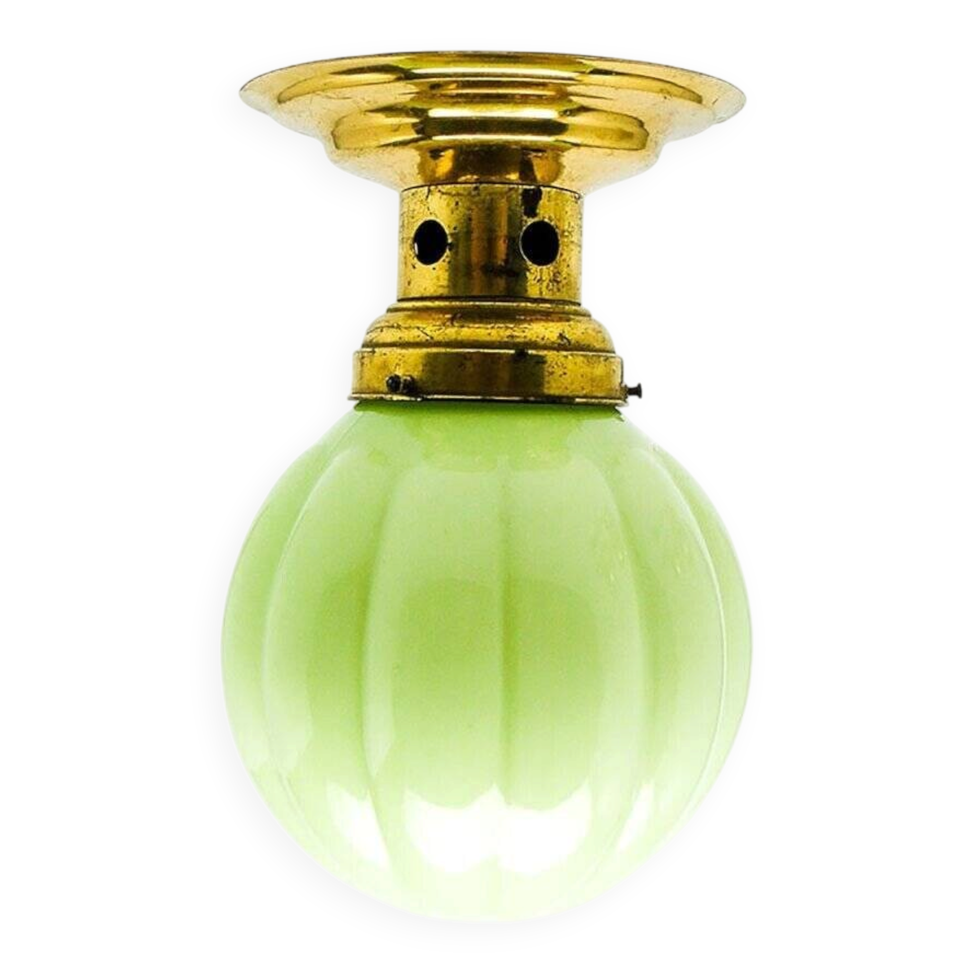 Art Deco brass and glass ceiling lamp, Germany, 1930s