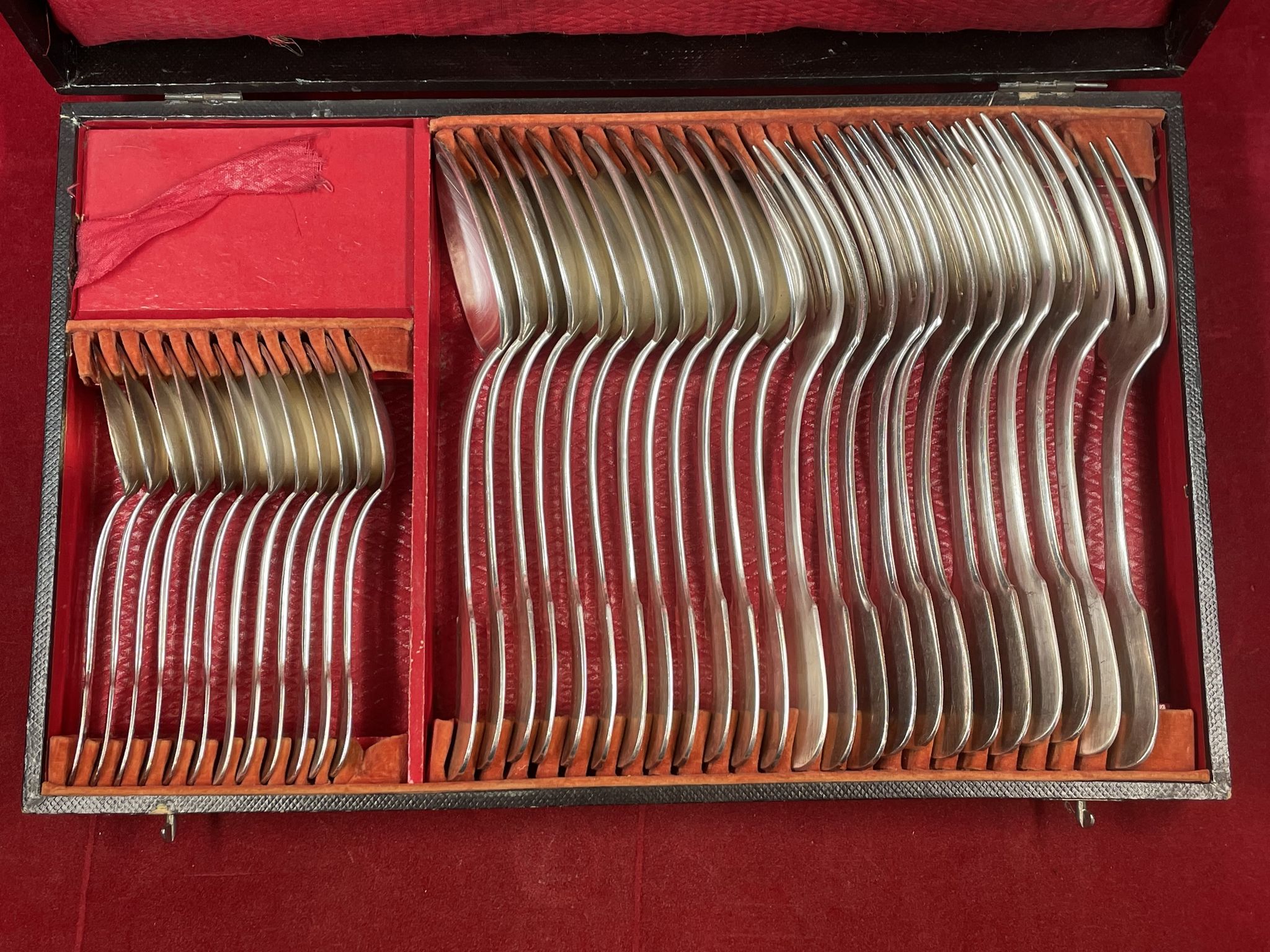 Cutlery set 36 Pieces in Silver Plated 100 g Armand Frenais Stylized monogram EL