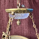 Lustre ancien en bronze dore empire col de cygne