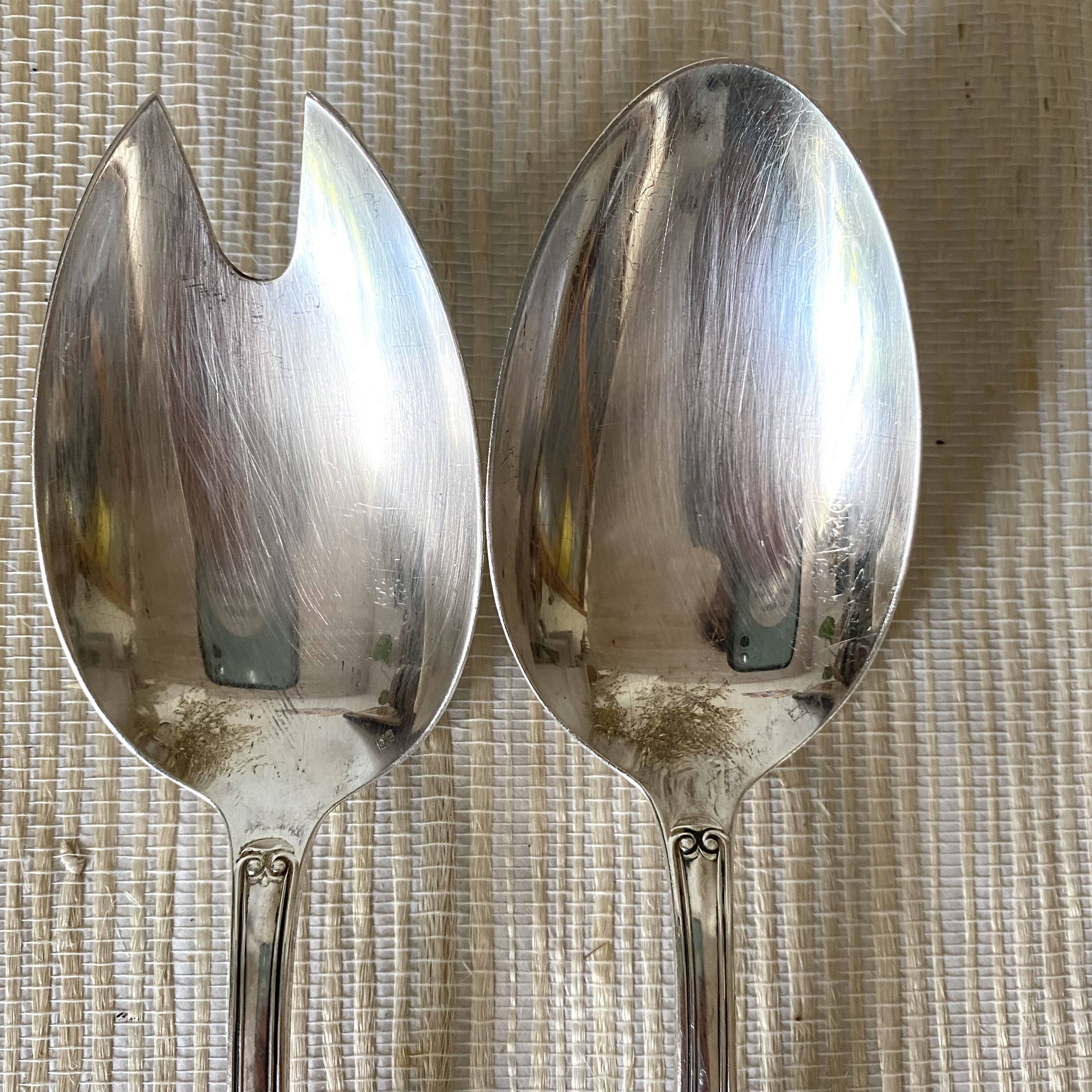 Silver salad servers
