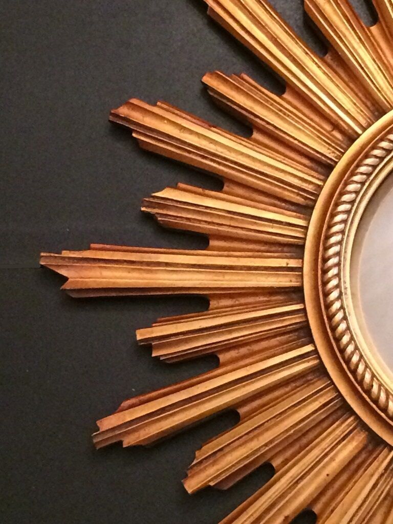 Mirror Sun gilded wood 59 cm, Deknudt