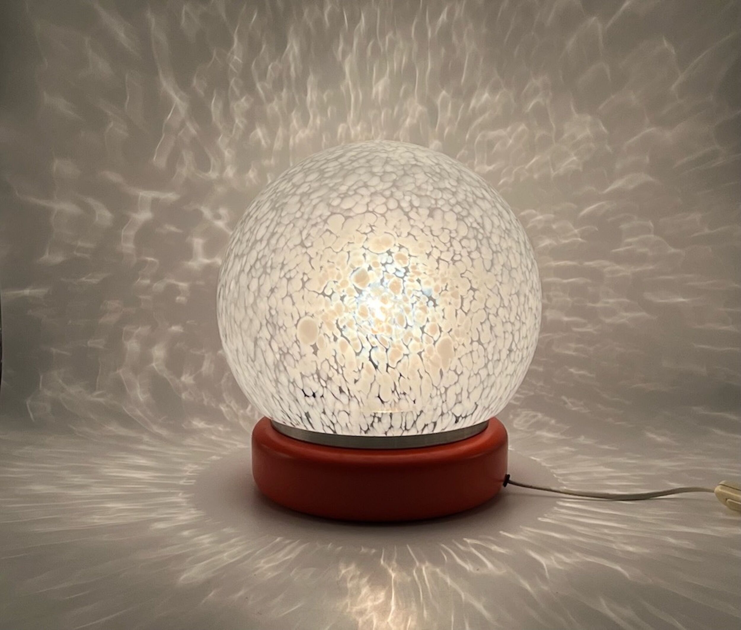 Murano glass space age orange lamp, 70s