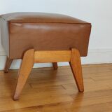 Imitation leather stool vintage pouf