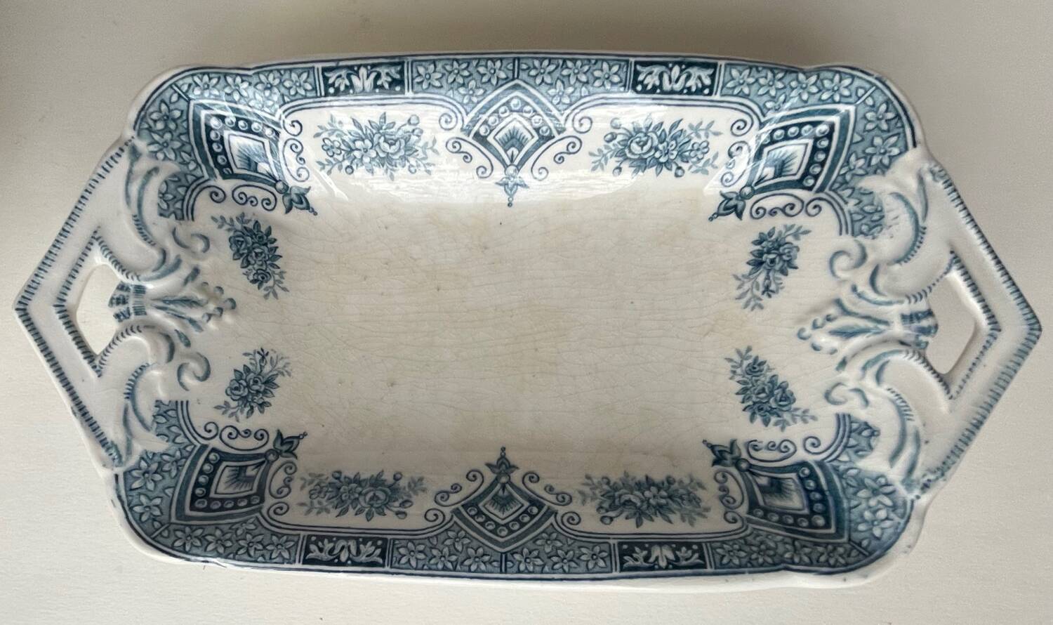 Large rectangular ironstone dish Spring