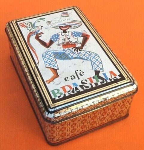 Old metal box Lithographed Café Brasilia (200x130x75)