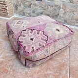 Handmade Berber Kilim pouf, floor cushion