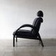 Vintage postmodern leather Italian Memphis lounge armchair