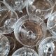 Set of 11 old wine glasses shaped chiseled crystal balloons