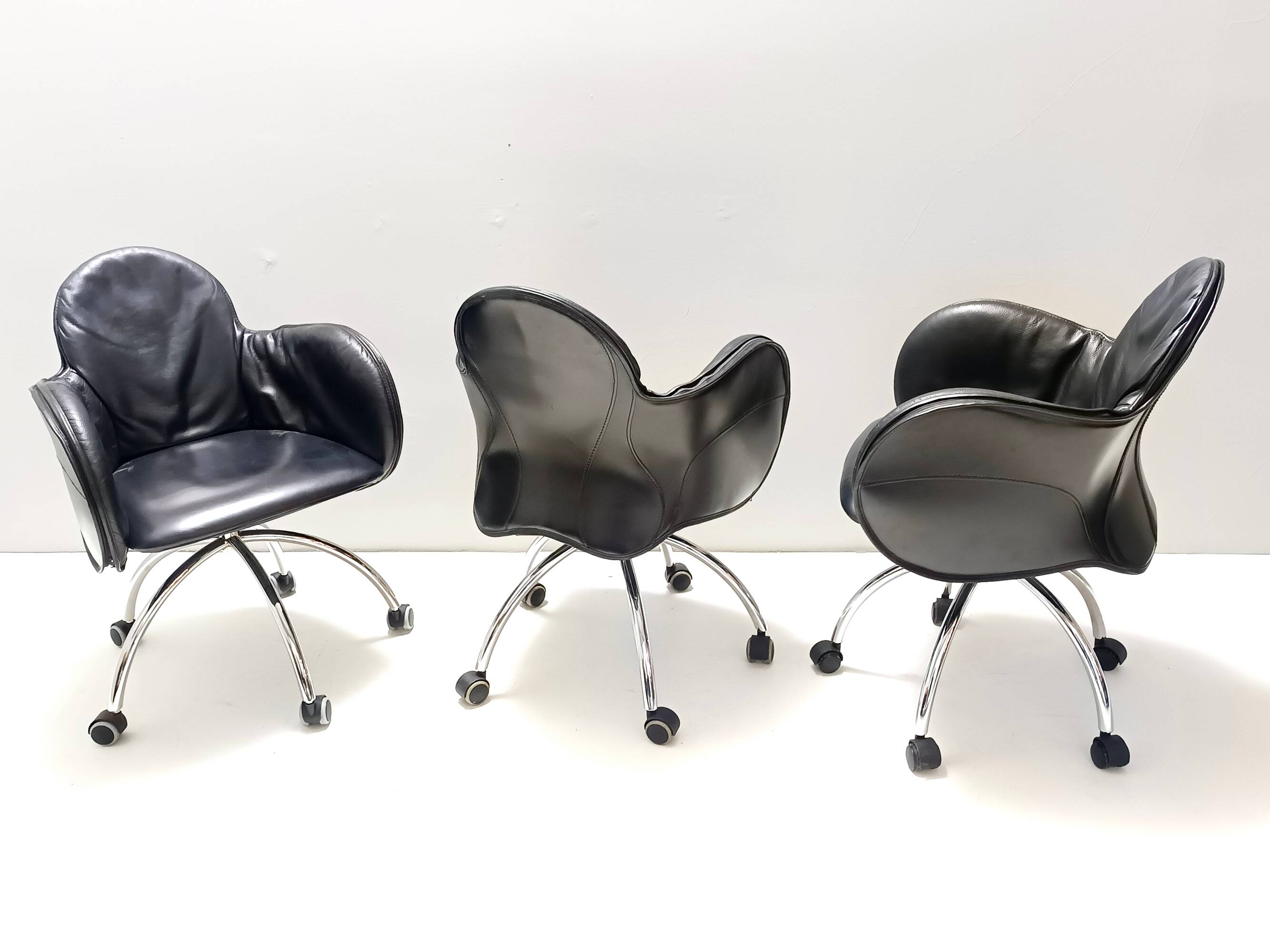 Black Leather Incisa Office Chair by Vico Magistretti for De Padova, 1992