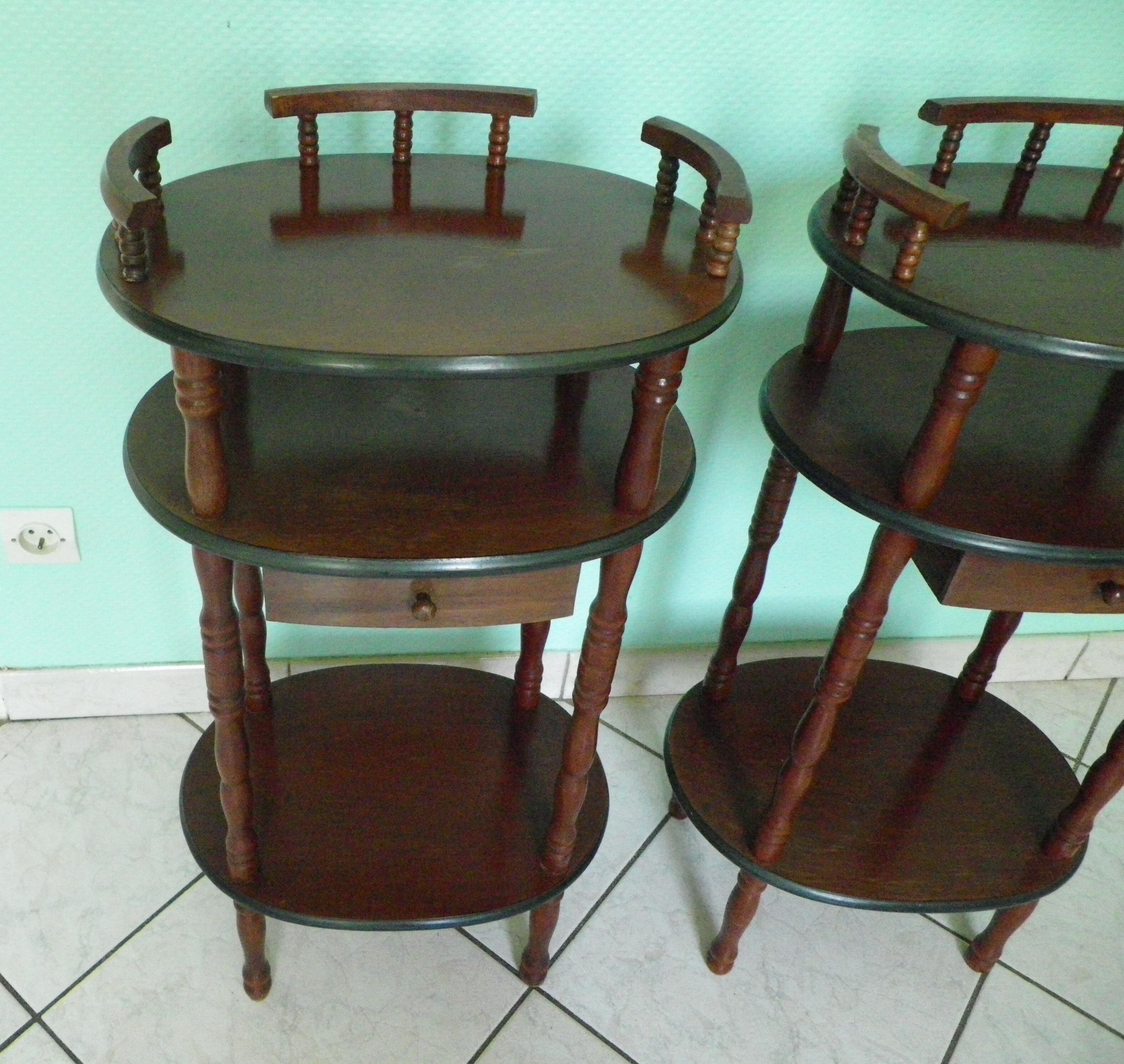 Telephone extra cabinet, wooden, 3 trays, 1 drawer