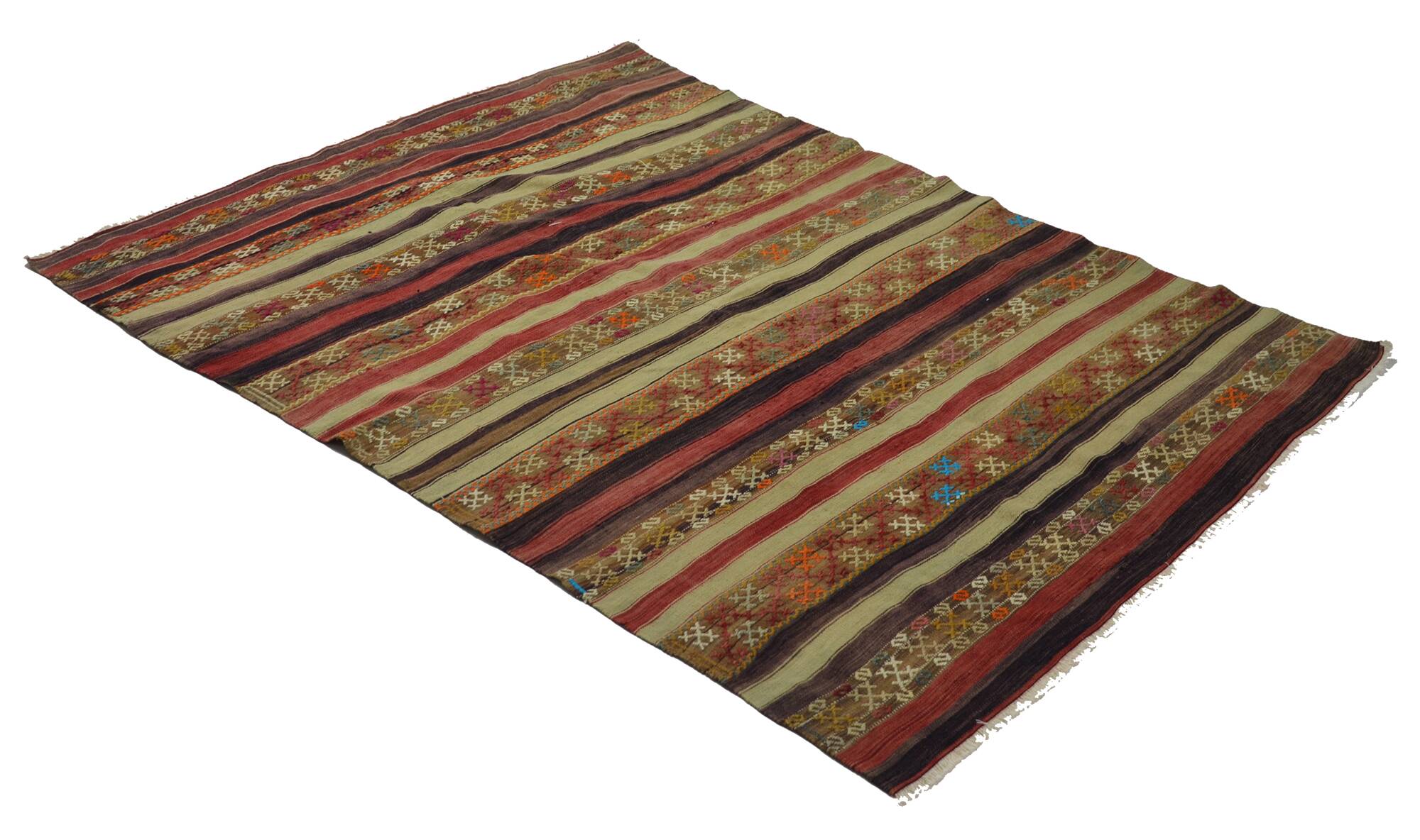Turkish Anatolian Handmade Vintage Area Kilim Rug 216 cm x 160 cm