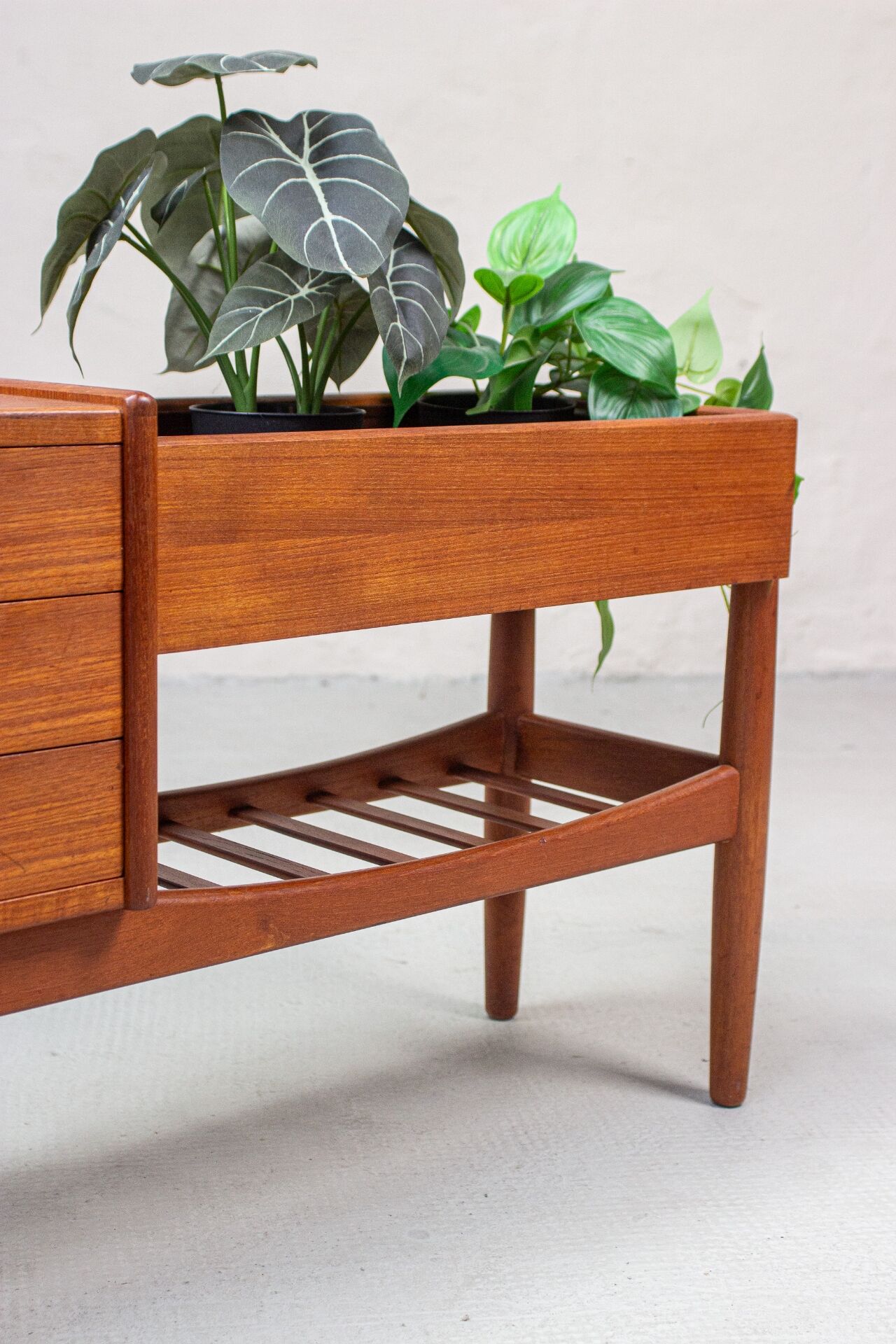 Arne Wahl Iversen plant bench chest of drawers vintage teak Danish 60s