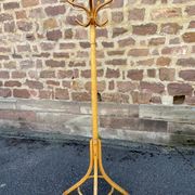 Antique French Art Deco Parrot Coat Rack Curved Wood Baumann