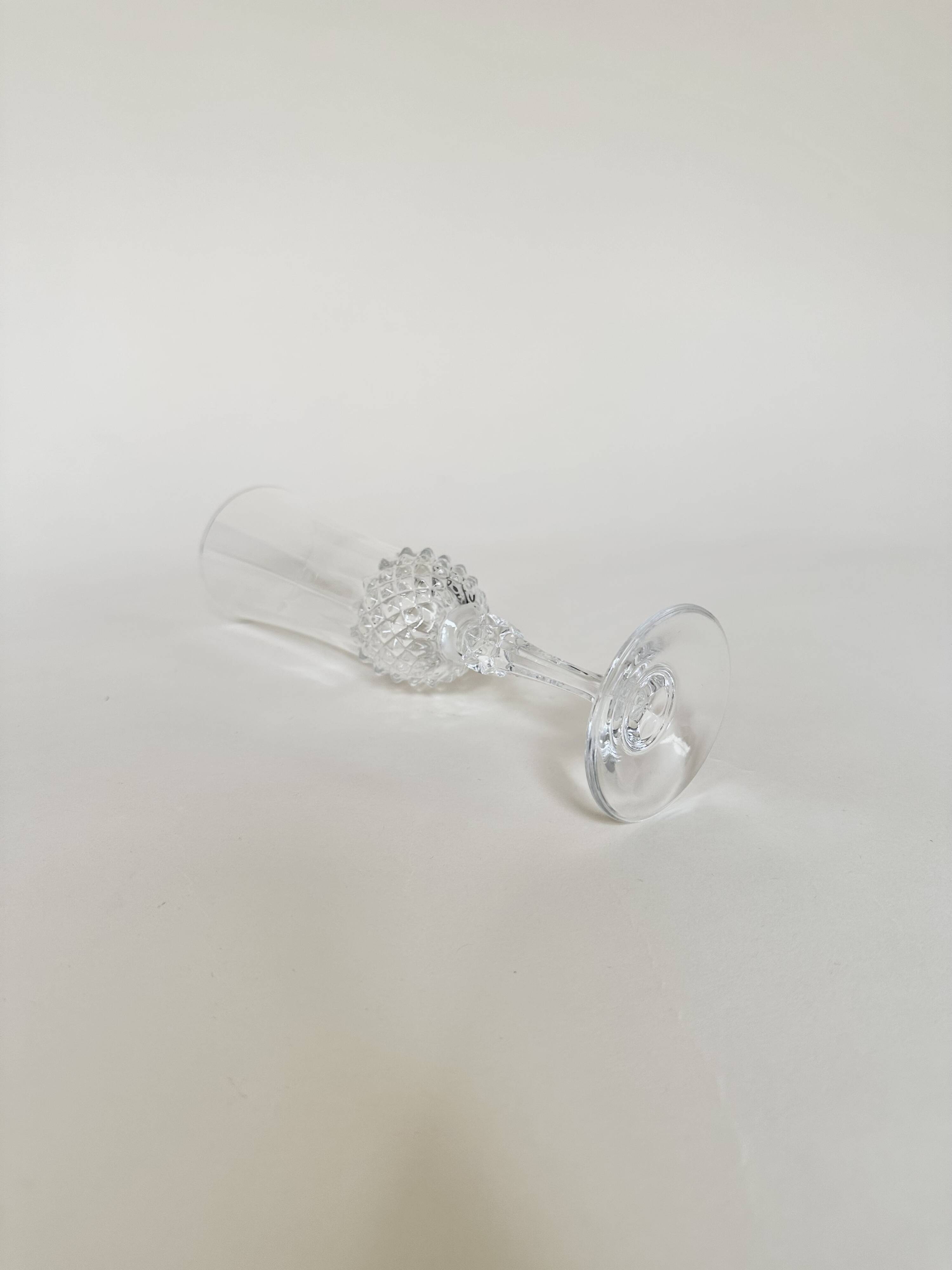 Set of 5 Cristal d'Arques champagne flutes