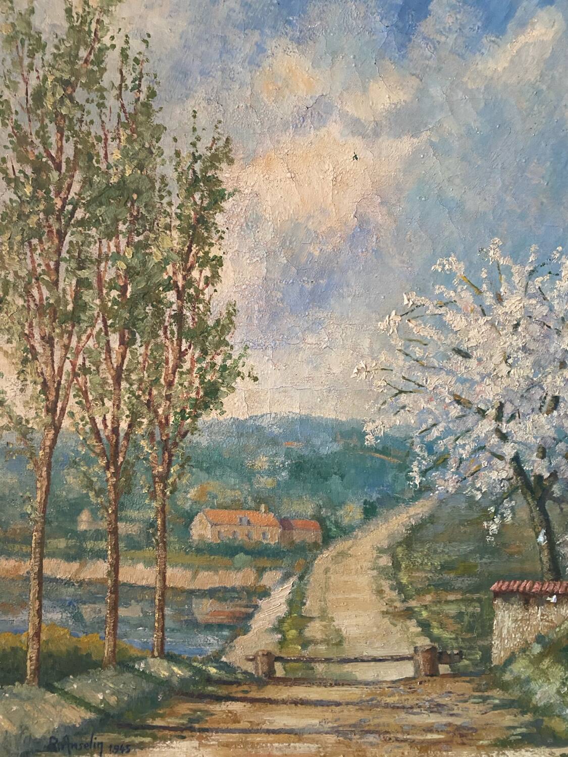 Country landscape signed from 1945