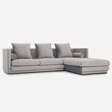 Corner sofa MALMO silver velour, Scandinavian design