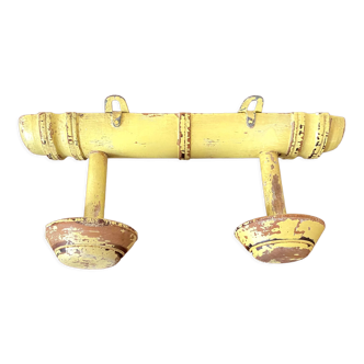 Antique coat rack with 2 hooks