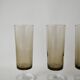 Set of 4 70s smoked glass champagne flutes