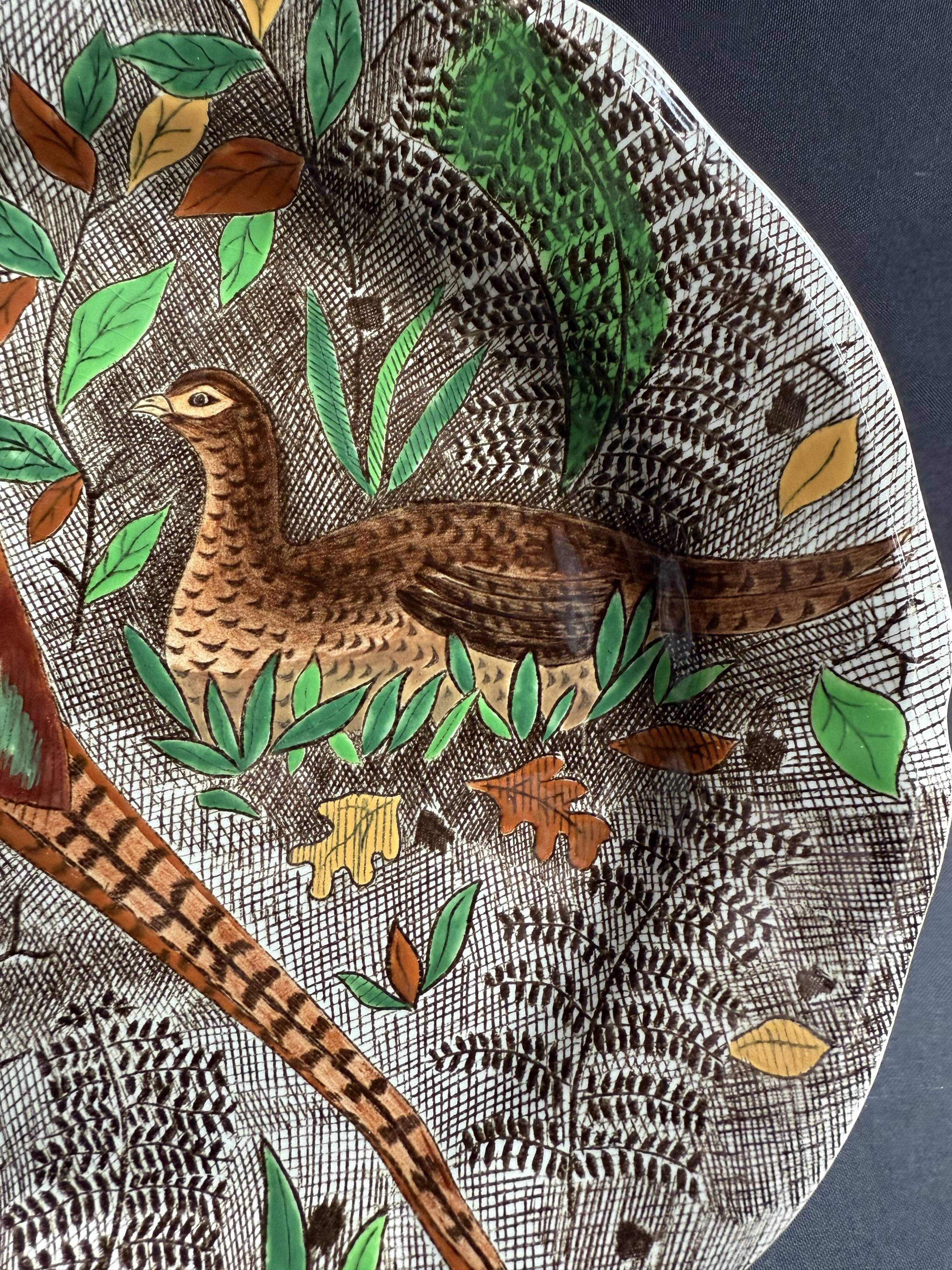 Pheasant flat plate - Gien - Rambouillet decor