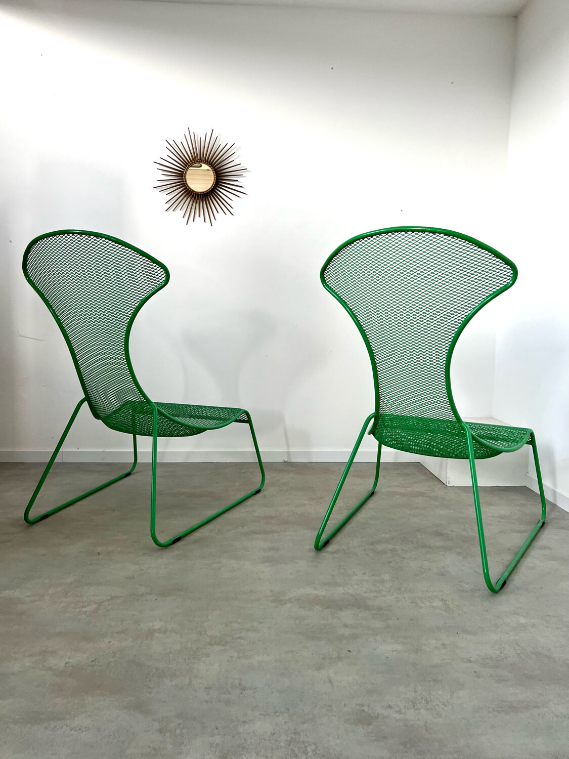 Set 2 armchairs green ikea vintage ps 2012 design wiebke braasch vintage metal