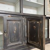 Display cabinet in patinated wood