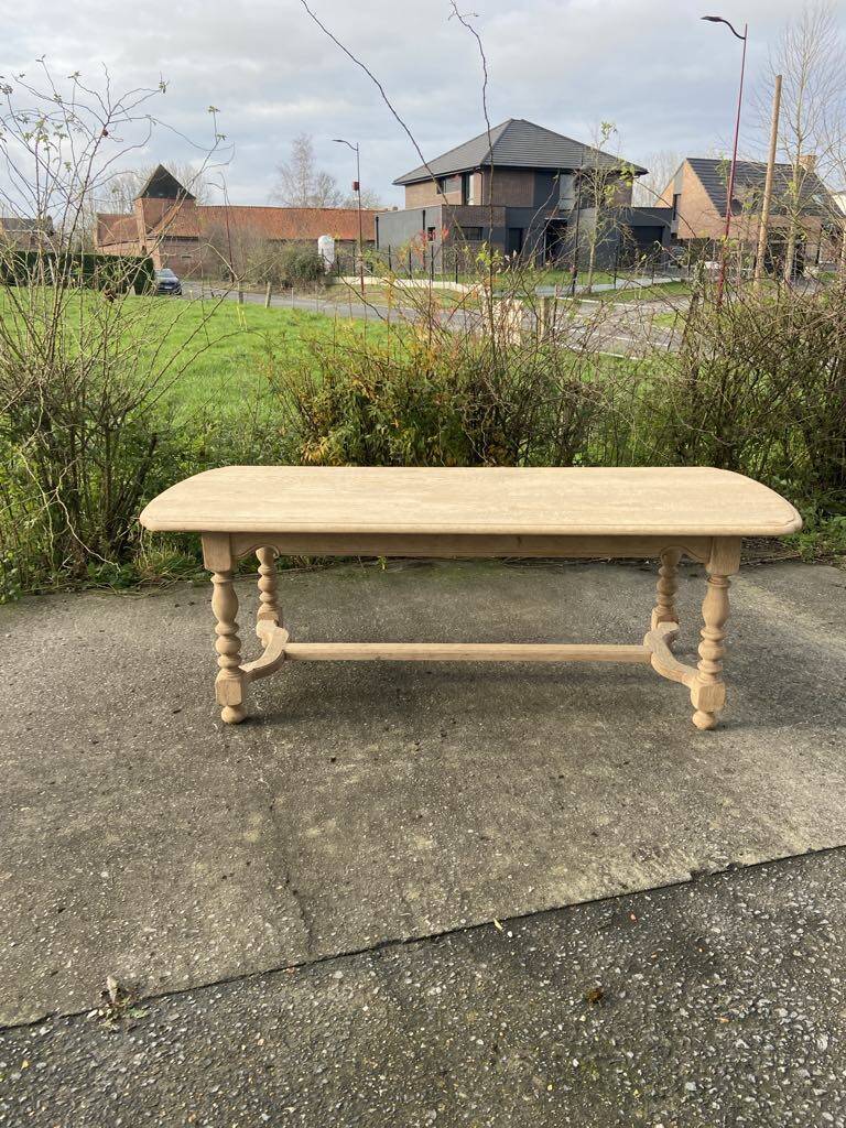Raw wood farmhouse table