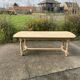 Raw wood farmhouse table