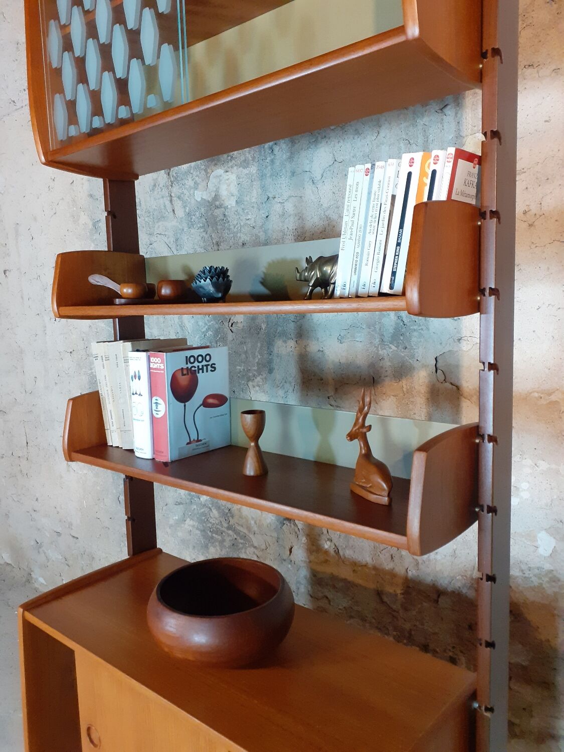 Ergo teak shelving unit, Scandinavian vintage 1960s