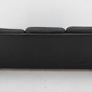 1970s 3-Seater Sofa in Black Leather,Italy