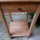 antique tall fir wood side table, a piece of workshop furniture
