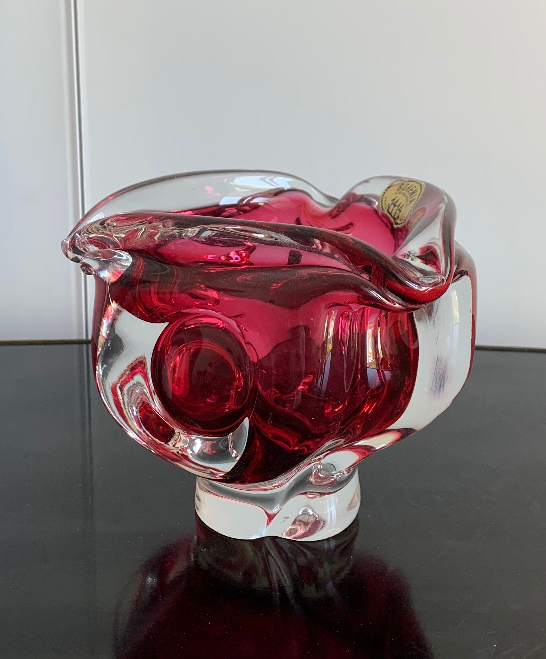 Ashtray by Jozef Hospodka for Chribska Sklarna, 1960s