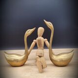 Duo of brass swans