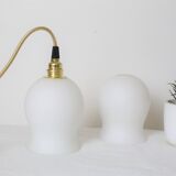 Lamp in white matte opaline, vintage