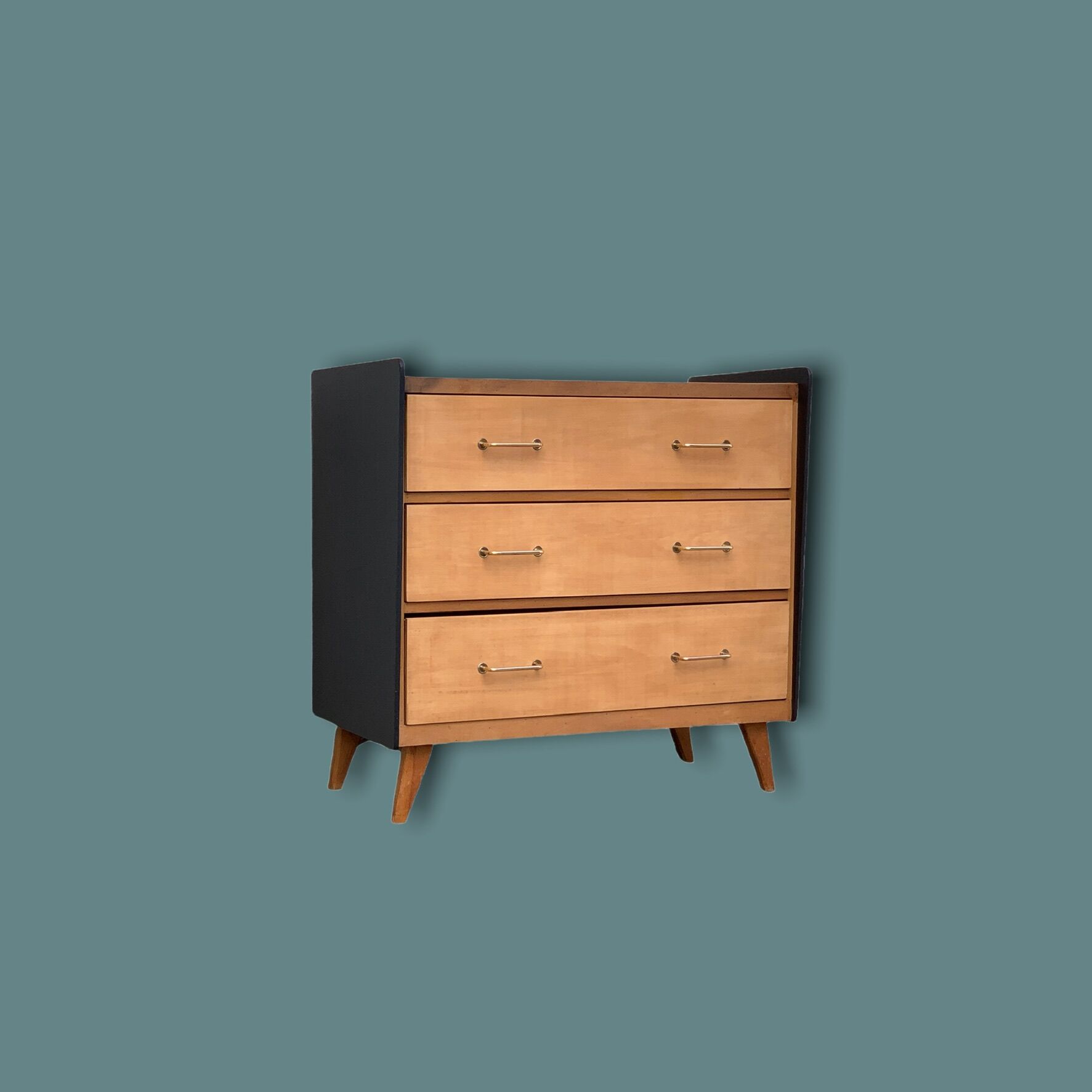 1960 compass foot chest of drawers