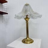 Mid century glass table lamp , 1970s