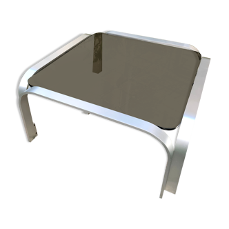 Vintage coffee table square smoked glass 1960s-1970s