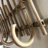 Rattan coat rack